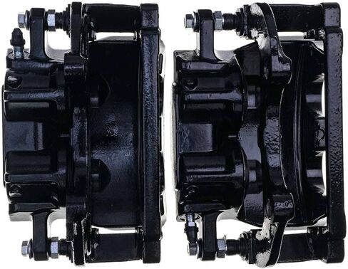 Power Stop S4918BLK زوج أمامي من الفرجار المطلي بمسحوق أسود عالي الحرارة in Saudi Arabia