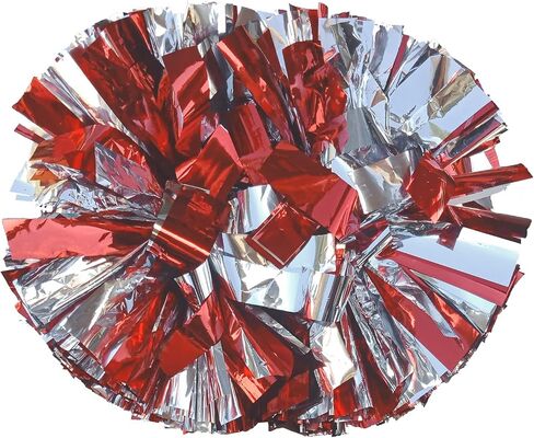 FUENGJI Cheerleader Pom Poms 2 Pack Sports Dance Cheering Plastic Metallic Cheerleading Pom Poms for Kids Adults Team Spirit (Blue) in Saudi Arabia