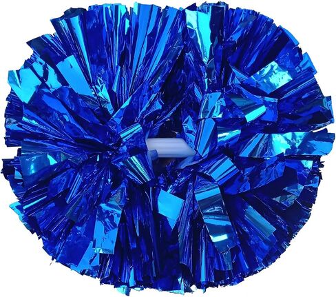 FUENGJI Cheerleader Pom Poms 2 Pack Sports Dance Cheering Plastic Metallic Cheerleading Pom Poms for Kids Adults Team Spirit (Blue) in Saudi Arabia