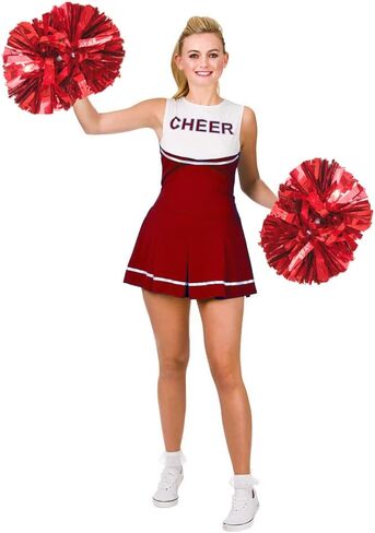 FUENGJI Cheerleader Pom Poms 2 Pack Sports Dance Cheering Plastic Metallic Cheerleading Pom Poms for Kids Adults Team Spirit (Blue) in Saudi Arabia