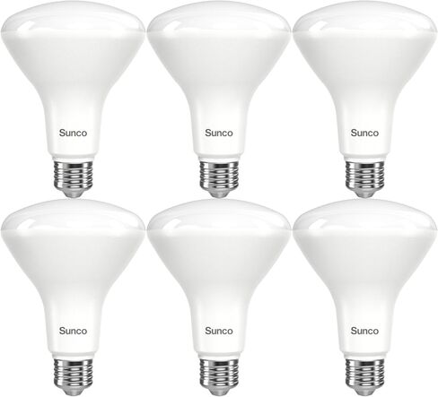 Sunco Lighting 6 Pack BR30 LED Bulbs, High Output 1200 Lumens, Indoor Flood Lights, 11W Equivalent 65W, 5000K Daylight, E26 Base, Interior Dimmable Recessed Can Light Bulbs - Energy Star in Kuwait
