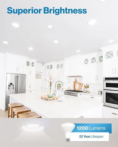Sunco Lighting 6 Pack BR30 LED Bulbs, High Output 1200 Lumens, Indoor Flood Lights, 11W Equivalent 65W, 5000K Daylight, E26 Base, Interior Dimmable Recessed Can Light Bulbs - Energy Star in Kuwait
