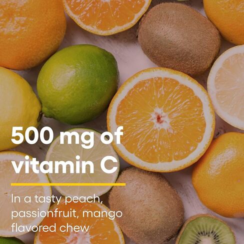 Natural Factors، فيتامين C قابل للمضغ للأطفال 500 ملغ، يدعم صحة المناعة والعظام والأسنان واللثة، الخوخ والباشن فروت والمانجو، 270 قطعة in Saudi Arabia