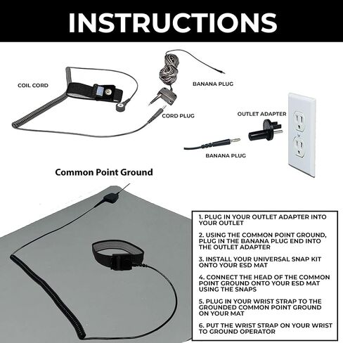 Static Care ESD Compliant Mat Workstation Kit - 16"x24"x.060", Wrist Strap Set, Ground Cord, Universal Snap Kit, Easy to Use Outlet Adapter,Computer/Cellphone Repair Kit, Soldering Mat - NASA Blue in Saudi Arabia