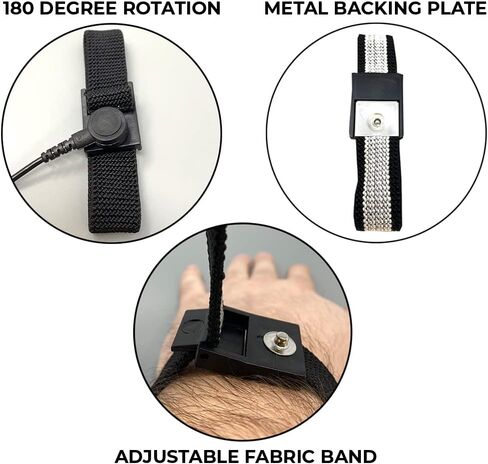 Static Care ESD Compliant Mat Workstation Kit - 16"x24"x.060", Wrist Strap Set, Ground Cord, Universal Snap Kit, Easy to Use Outlet Adapter,Computer/Cellphone Repair Kit, Soldering Mat - NASA Blue in Saudi Arabia
