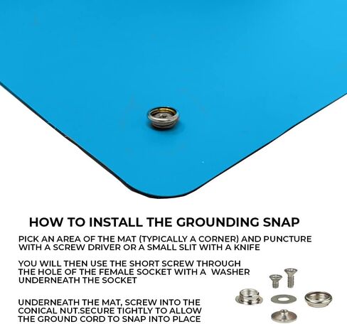 Static Care ESD Compliant Mat Workstation Kit - 16"x24"x.060", Wrist Strap Set, Ground Cord, Universal Snap Kit, Easy to Use Outlet Adapter,Computer/Cellphone Repair Kit, Soldering Mat - NASA Blue in Saudi Arabia