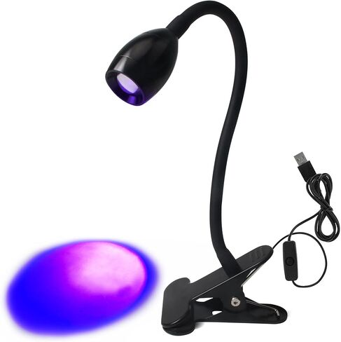 ترقية مصباح بمشبك ضوء الأشعة فوق البنفسجية 3 وات بتركيز قابل للتعديل لفن الأظافر، ومعالجة الغراء الصناعي، وفحص الفلورسنت، ومنفذ USB للتركيز على الأشعة فوق البنفسجية، ضوء أسود in Kuwait