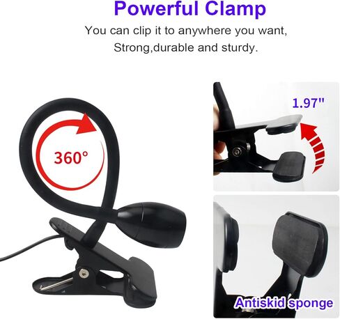 ترقية مصباح بمشبك ضوء الأشعة فوق البنفسجية 3 وات بتركيز قابل للتعديل لفن الأظافر، ومعالجة الغراء الصناعي، وفحص الفلورسنت، ومنفذ USB للتركيز على الأشعة فوق البنفسجية، ضوء أسود in Kuwait