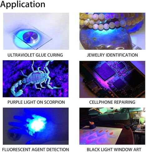 ترقية مصباح بمشبك ضوء الأشعة فوق البنفسجية 3 وات بتركيز قابل للتعديل لفن الأظافر، ومعالجة الغراء الصناعي، وفحص الفلورسنت، ومنفذ USB للتركيز على الأشعة فوق البنفسجية، ضوء أسود in Kuwait