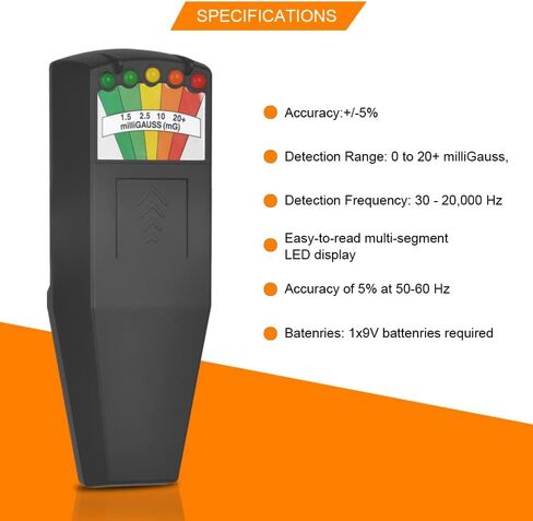 AceFox EMF Meter Magnetic Field Detector, EMF Meter Ghost Hunting Equipment Tester, Handheld Portable EMF Meter for Indoor & Outdoor Inspections in Saudi Arabia