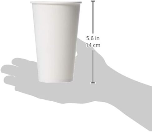 Amazon Basics Compostable Hot Paper Cup, 8 oz, Pack of 1000, White in Kuwait
