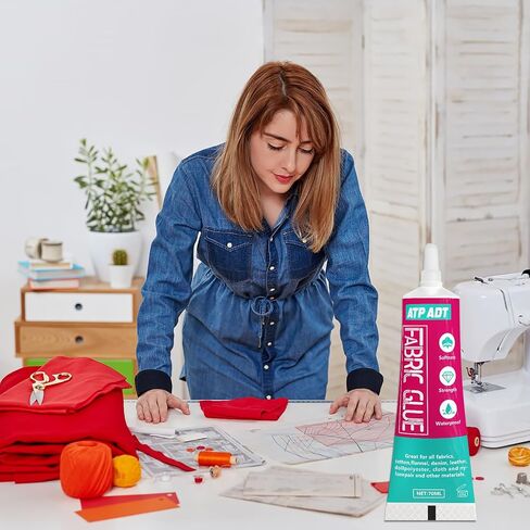 70 ML Fabric Glue, Permanent Clear Washable Clothing Glue for All Fabrics, Cotton, Flannel, Denim, Leather, Polyester, Doll Repair, 24 Hours Dry and Waterproof (70 ML Fabric Glue) in Saudi Arabia