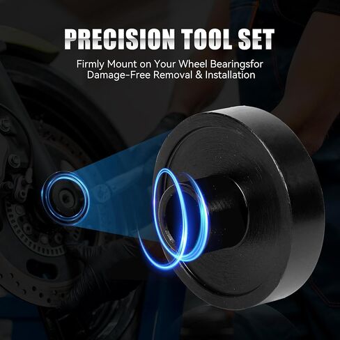 مجموعة أدوات سحب محمل العجلة من Richeer مناسبة للدراجات النارية Harley Davidson - محامل 0.75 بوصة 1 بوصة 25 مم متوافقة مع الخنازير من عام 2000، 11 قطعة in Kuwait