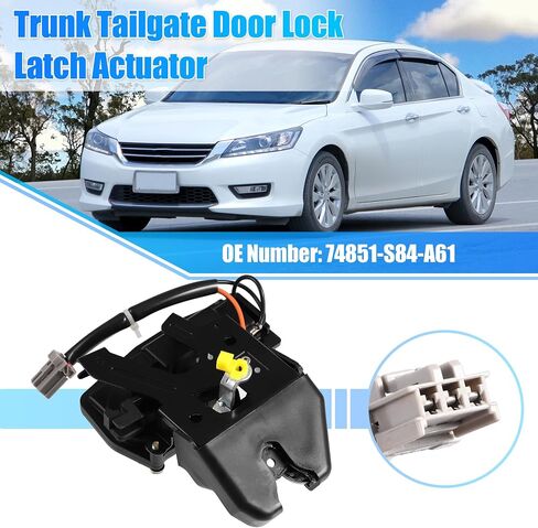 X AUTOHAUX الجذع قفل بمزلاج المحرك 74851-S84-A61 لهوندا أكورد 1998-2002 الباب الخلفي مزلاج الباب قفل المحرك المحرك in Saudi Arabia