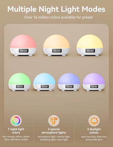 MAMIDOMO Baby Sleep Sound Machines, 34 Soothing Sounds White Noise Machine for Baby with Night Light Sleep Trainer, App Remote Control Alarm Clock Child Lock Function in Saudi Arabia