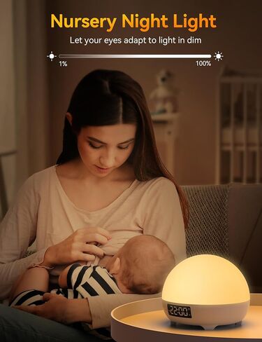 MAMIDOMO Baby Sleep Sound Machines, 34 Soothing Sounds White Noise Machine for Baby with Night Light Sleep Trainer, App Remote Control Alarm Clock Child Lock Function in Saudi Arabia