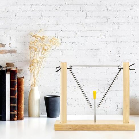 Foraineam 2 Pack Steel Triangles with Strikers and Wooden Stand, 6 Inch Musical Triangle Hand Percussion Instrument in Saudi Arabia