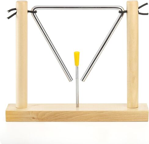 Foraineam 2 Pack Steel Triangles with Strikers and Wooden Stand, 6 Inch Musical Triangle Hand Percussion Instrument in Saudi Arabia