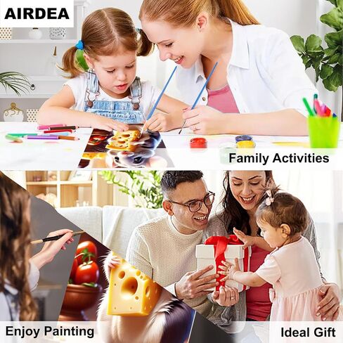 مجموعة طلاء الفأر بالأرقام من AIRDEA للبالغين، مجموعات الطلاء بالأرقام للبالغين من الحيوانات، مجموعة طلاء الفئران والجبن بالأرقام للمبتدئين، قماش الطلاء بالأرقام مقاس 15.7 × 19.6 بوصة، بدون إطار in Saudi Arabia