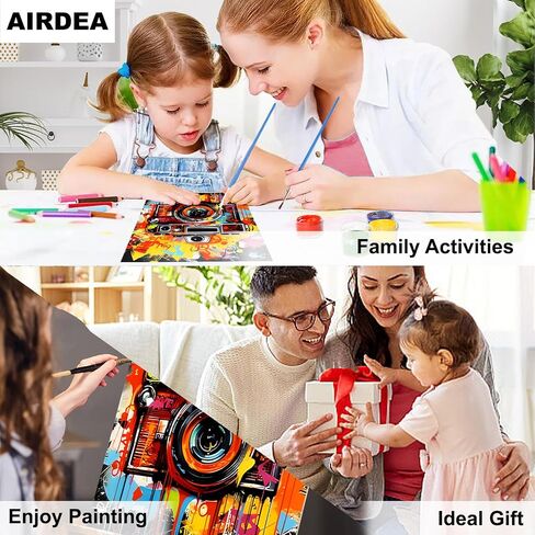 AIRDEA Paint by Numbers Kit for Adults,Abstract Art Adults' Paint-by-Number Kits,Colorful Camera Paint by Numbers Kit for Beginner,DIY Paint by Numbers Canvas 15.7x19.6 inch,Without Frame in Saudi Arabia