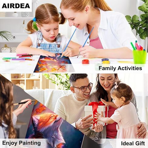 AIRDEA Paint by Numbers Kit for Adults,Animal Adults' Paint-by-Number Kits,Fox and Butterflies Paint by Numbers Kit for Beginner,DIY Paint by Numbers Canvas 15.7x19.6 inch,Without Frame in Saudi Arabia