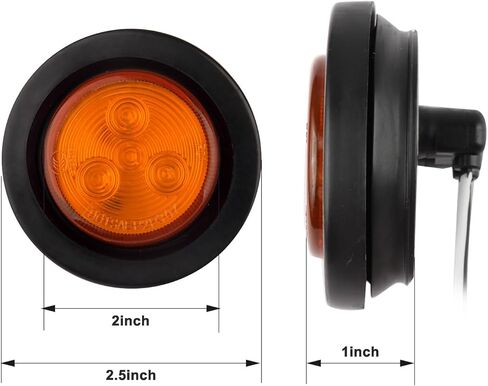 MCRESOAR 20 قطعة 2 بوصة مصابيح LED مستديرة 4 مصابيح LED، 10 كهرماني + 10 أحمر 2 بوصة مقطورة مستديرة LED مصابيح تحديد التخليص حلقات تثبيت مثبتة بإحكام مع 2 شوكة سلك مقطورة أسلاك التوصيل المصنوعة مقاومة للماء in Kuwait