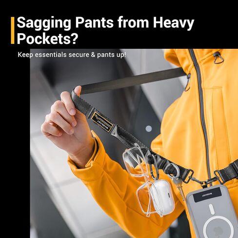 حزام هاتف MAGEASY Utility Crossbody - حبل للهاتف مع قفل مغناطيسي سريع، حزام عالمي قابل للتعديل لجميع الهواتف in Kuwait