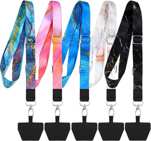Chinco 5 Pieces Phone Lanyard Universal Adjustable Neck Straps with Phone Pads Phone Lanyard Crossbody for Phone Case Keys ID Compatible with iPhone and Most Smartphones, Butterfly Pattern in Kuwait