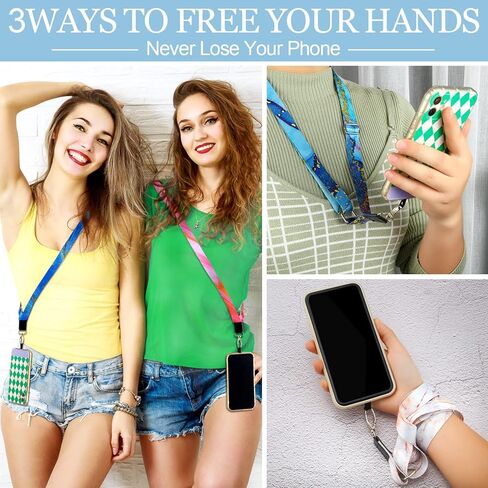 Chinco 5 Pieces Phone Lanyard Universal Adjustable Neck Straps with Phone Pads Phone Lanyard Crossbody for Phone Case Keys ID Compatible with iPhone and Most Smartphones, Butterfly Pattern in Kuwait