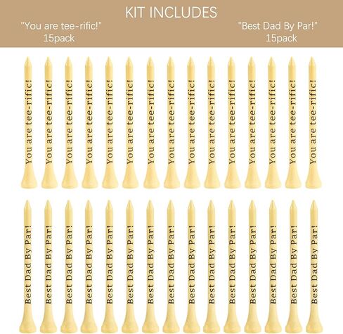 Father‘s Day Gifts - Best Dad by Par, You are tee-rific, 3-1/4 inch Wood Golf Tees Bulk for Father, Christmas Unique Birthday Gift from Daughter Son Kids, Stocking Stuffers Ideas Presents for Fathers in Saudi Arabia