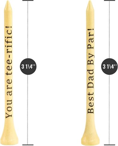 Father‘s Day Gifts - Best Dad by Par, You are tee-rific, 3-1/4 inch Wood Golf Tees Bulk for Father, Christmas Unique Birthday Gift from Daughter Son Kids, Stocking Stuffers Ideas Presents for Fathers in Saudi Arabia