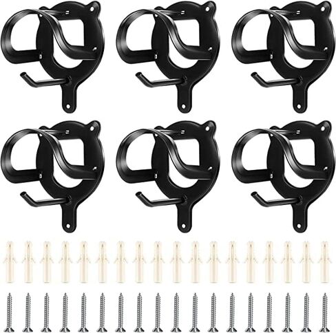 MWRAPSYS 6-Pack Horse Bridle Rack Bridle Hooks Heavy Duty Metal Bridle Bracket with Tubes and Screws for Horse Barn Supplies(Black) in Saudi Arabia