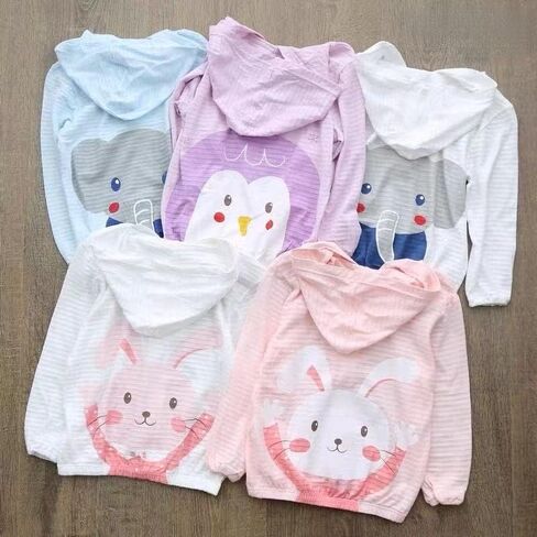 WHYME Toddler Sun UV Protection Hoodie Kids Jacket Clothing Lightweight Summer Breathable Outwear Cartoon Coat in Saudi Arabia
