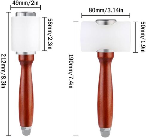 مطرقة نحت الجلد من Kellegour، مطرقة نحت الجلد الاحترافية، مطرقة مقبض خشب النايلون، مطرقة نحت الجلد الخشبي، أداة حرفية مطرقة نحت الجلد، لأداة ختم جلد البقر DIY in Kuwait