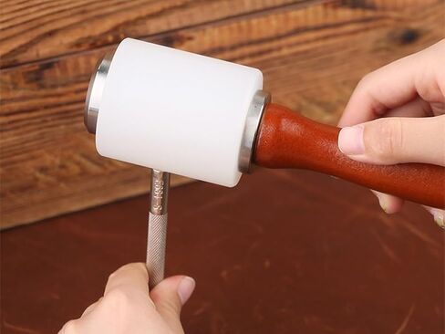 مطرقة نحت الجلد من Kellegour، مطرقة نحت الجلد الاحترافية، مطرقة مقبض خشب النايلون، مطرقة نحت الجلد الخشبي، أداة حرفية مطرقة نحت الجلد، لأداة ختم جلد البقر DIY in Kuwait