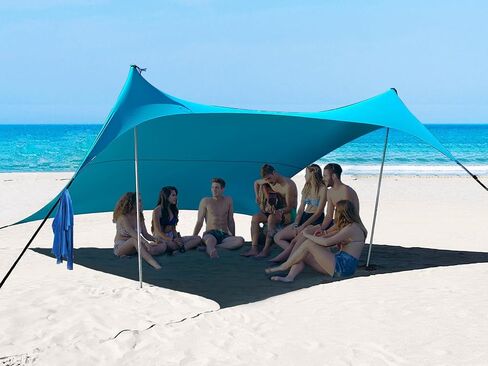 BESTSET 10×10ft UPF50+ Beach Tent Sun Shelter, Windproof Stable Outdoor Pop Up Beach Shade Canopy for Camping, Fishing, Backyard Fun or Picnics, 4 Poles in Saudi Arabia