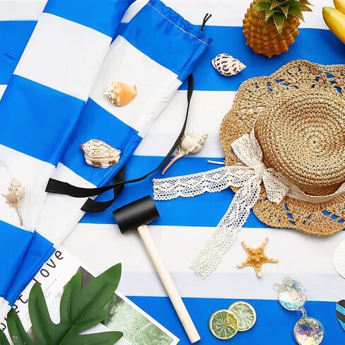 Blue White Beach Wind Screen Beach Wind Blocker Beach Barrier with Wooded Poles Mallet and Bag for Outdoor Summer Beach Vacation in Saudi Arabia