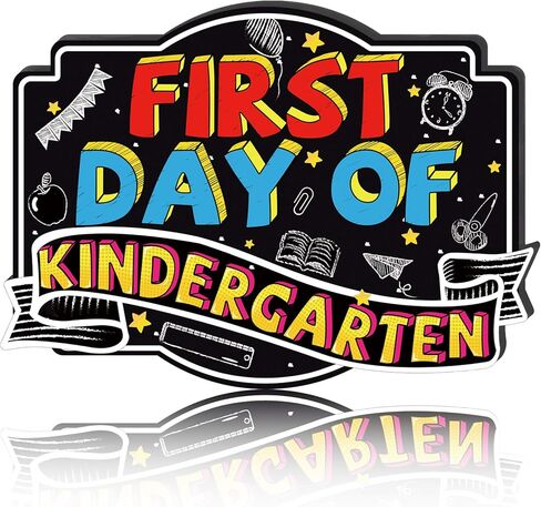 Ivenf اليوم الأول من علامة مجلس المدرسة، 14 × 10 بوصة قابلة لإعادة الاستخدام على الوجهين العودة إلى اللوازم المدرسية سبورة الطباشير للأطفال الفتيات الفتيان، علامات السبورة البلاستيكية دعامة الصورة in Kuwait