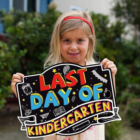 Ivenf اليوم الأول من علامة مجلس المدرسة، 14 × 10 بوصة قابلة لإعادة الاستخدام على الوجهين العودة إلى اللوازم المدرسية سبورة الطباشير للأطفال الفتيات الفتيان، علامات السبورة البلاستيكية دعامة الصورة in Kuwait