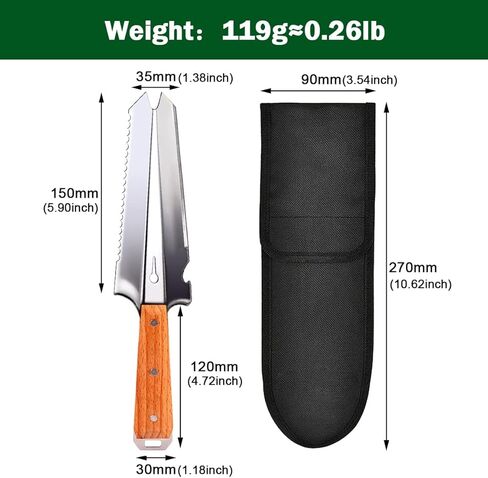 أداة سحب الأعشاب اليدوية من LWCUSNJ مجرفة البستنة، مقبض خشبي خفيف الوزن في الهواء الطلق وحقيبة الظهر للتخييم مجرفة محمولة متعددة الأدوات مع حقيبة حمل للحفر والبستنة والبقاء في الهواء الطلق in Kuwait