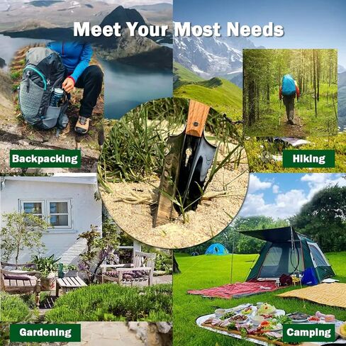 أداة سحب الأعشاب اليدوية من LWCUSNJ مجرفة البستنة، مقبض خشبي خفيف الوزن في الهواء الطلق وحقيبة الظهر للتخييم مجرفة محمولة متعددة الأدوات مع حقيبة حمل للحفر والبستنة والبقاء في الهواء الطلق in Kuwait