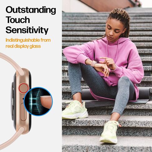 واقي شاشة Power Theory مكون من قطعتين لساعة Apple مقاس 40 مم، طبقة شفافة كريستالية حماية ممتازة من مادة PMMA، مضادة للخدش، شفاء ذاتي، مجموعة سهلة التركيب، خالية من الفقاعات، مضادة للتلطخ [ليست زجاجية] سلسلة 4/5/SE/6 in Kuwait