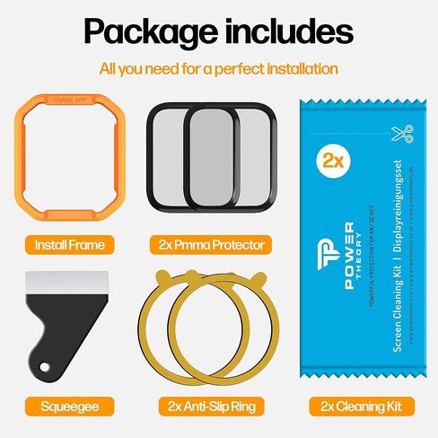 واقي شاشة Power Theory مكون من قطعتين لساعة Apple مقاس 40 مم، طبقة شفافة كريستالية حماية ممتازة من مادة PMMA، مضادة للخدش، شفاء ذاتي، مجموعة سهلة التركيب، خالية من الفقاعات، مضادة للتلطخ [ليست زجاجية] سلسلة 4/5/SE/6 in Kuwait