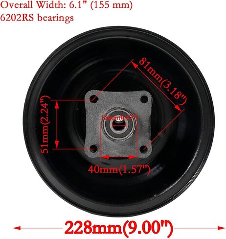 حافة عجلة سوداء من JMCHstore لدراجة Coleman CT200U BT200X CT200UEX 196cc Hisun 200-3 200-7، Axis M200 Mini (حافة خلفية) in Kuwait