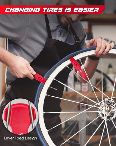 مجموعة رافعات إطارات الدراجة من أكاسيا مكونة من 4 رافعات سهلة الإمساك للدراجة أداة تغيير الإطارات أدوات إصلاح إطارات الدراجة in Kuwait