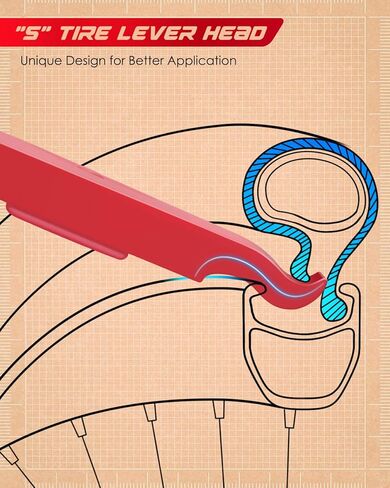 مجموعة رافعات إطارات الدراجة من أكاسيا مكونة من 4 رافعات سهلة الإمساك للدراجة أداة تغيير الإطارات أدوات إصلاح إطارات الدراجة in Kuwait