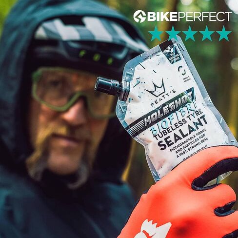 Peaty's Holeshot Biofibre Tubeless Tyre Sealant, Fast Acting Puncture Repair, Seals Up to 6mm Holes for MTB, Road and Gravel Bikes, Uses Biodegradable Sealing Fibres in Saudi Arabia