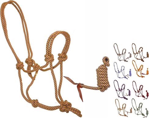 RESISTANCE Nylon Two Tone Rope Horse Halter with 9 Ft Matching Lead in Saudi Arabia