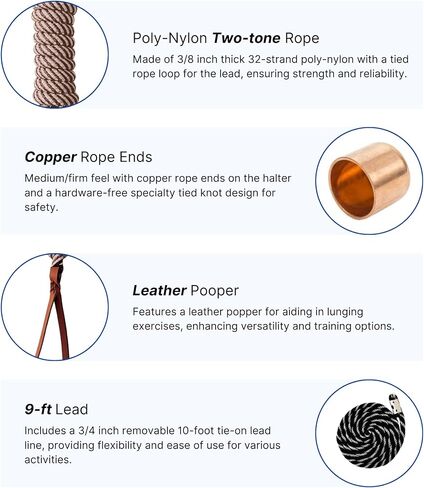 RESISTANCE Nylon Two Tone Rope Horse Halter with 9 Ft Matching Lead in Kuwait