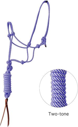 RESISTANCE Nylon Two Tone Rope Horse Halter with 9 Ft Matching Lead in Saudi Arabia